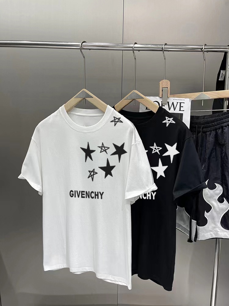 新作入荷格安 ジバンシー TシャツＮ級品 純綿 トップス 人気新品 星プリント ブラック_1