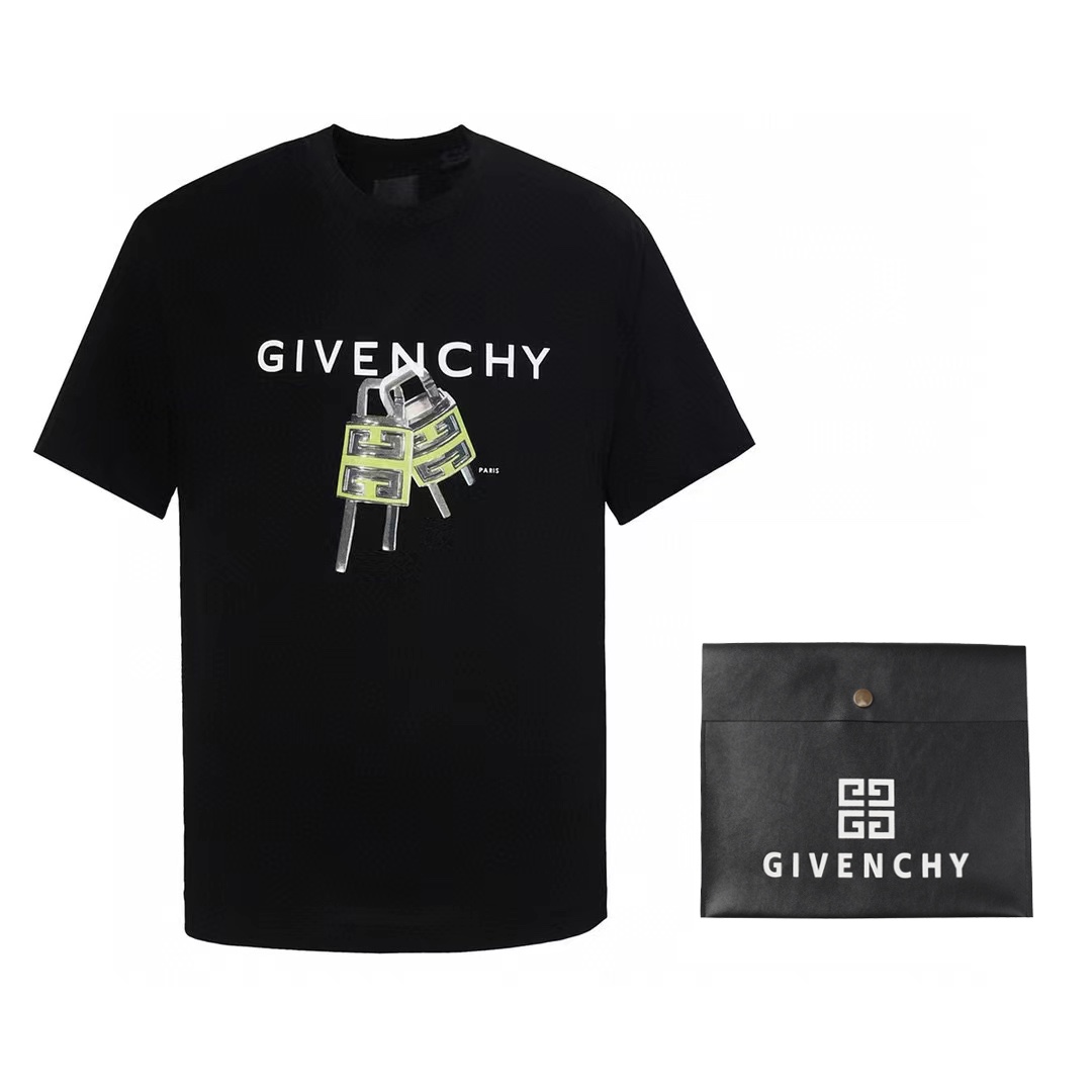 着心地が良い ジバンシィ イヤリングコピー 純綿 トップス tシャツ プリント ブラック_1
