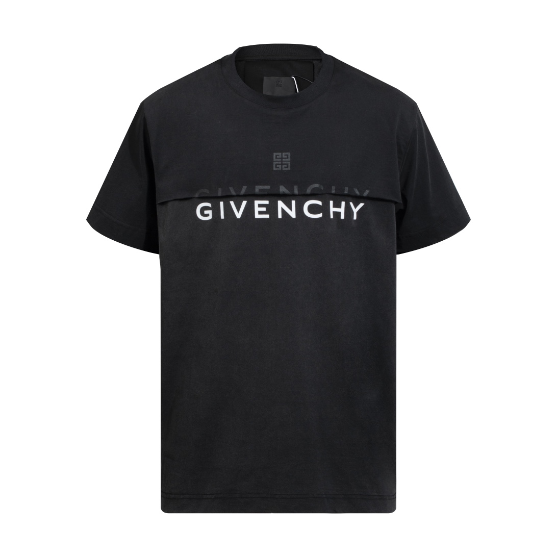 最安値！大人気 tシャツ ジバンシー偽物 純綿 トップス ロゴプリント 短袖 ファッション シンプル ブラック_3