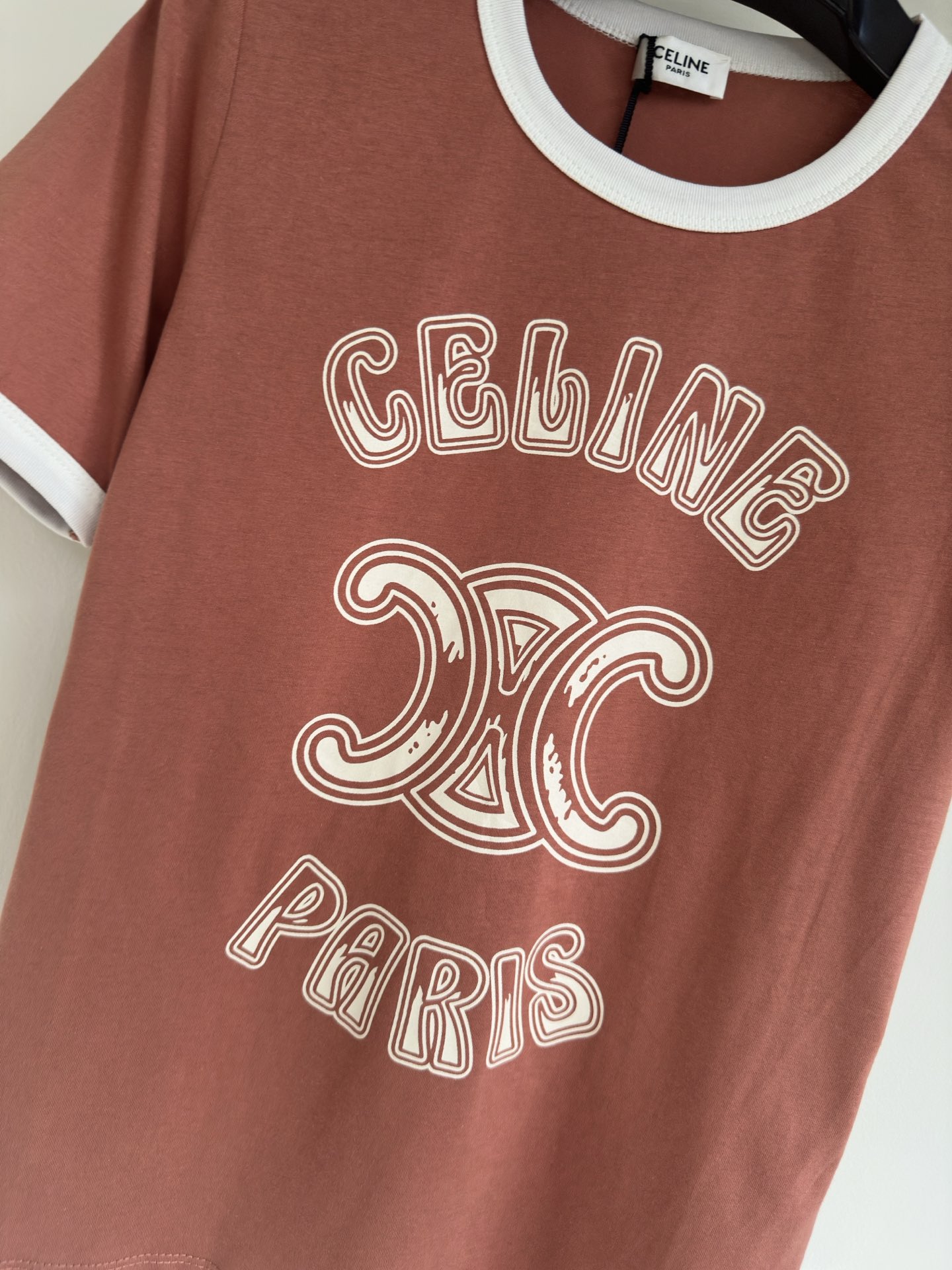 セリーヌ レディース t シャツ偽物 トップス 短袖 春夏新品 プリント シンプル カジュアル 日常服 オレンジ色_4