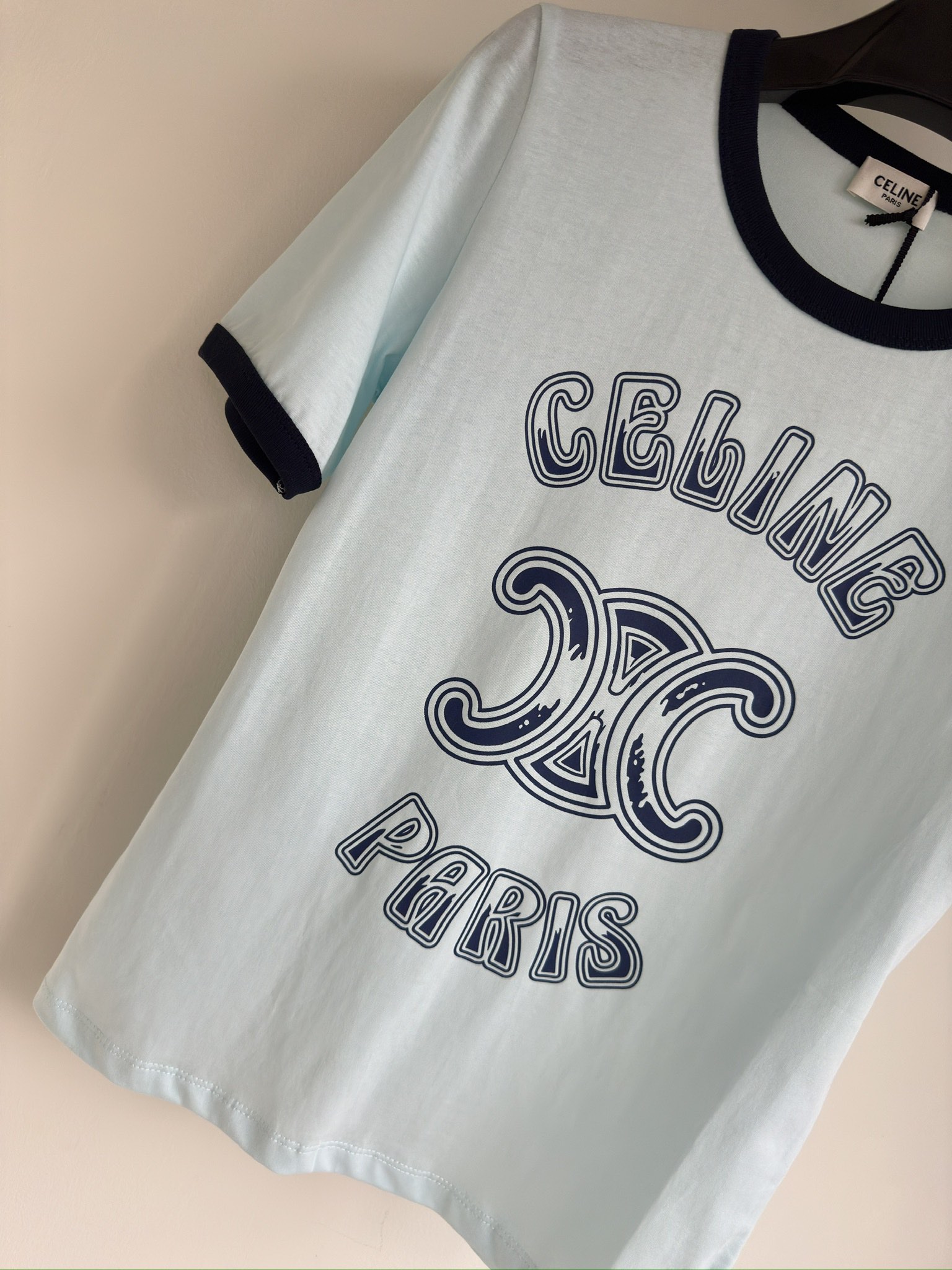 セリーヌ 半袖Ｎ級品 トップス 短袖tシャツ 春夏新品 プリント シンプル カジュアル 日常服 ブルー_3
