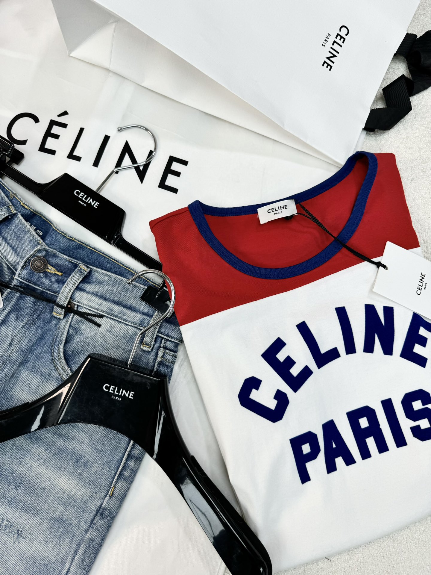 celineセリーヌ ボーダー トップスＮ級品 トップス 半袖 純綿 tシャツ シンプル 夏 ファッション 日常 ホワイト_5