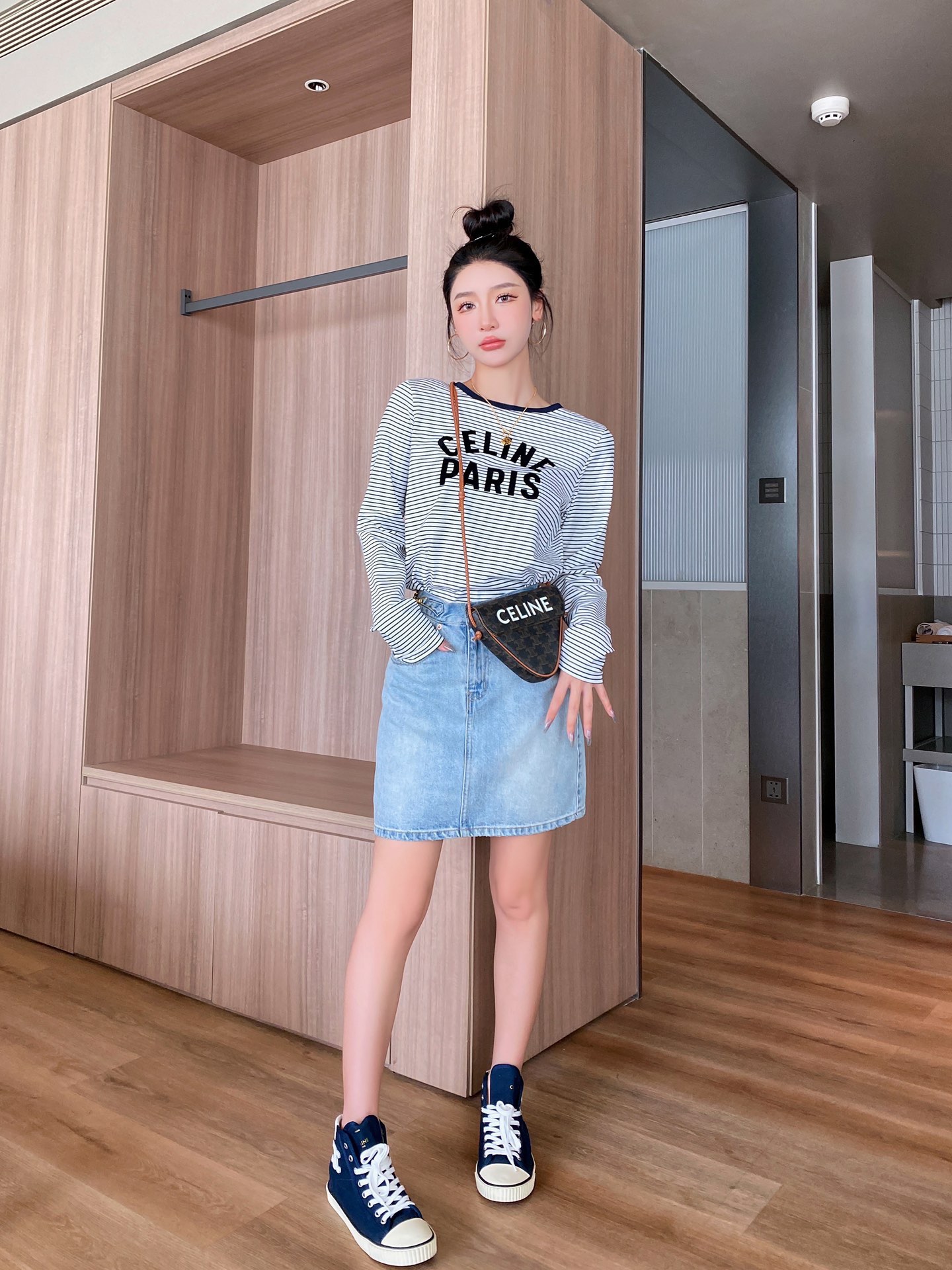 celineセリーヌ レディース トップス激安通販 トップス 長袖 純綿 ファッション カジュアル 黒いネック ブラック_4