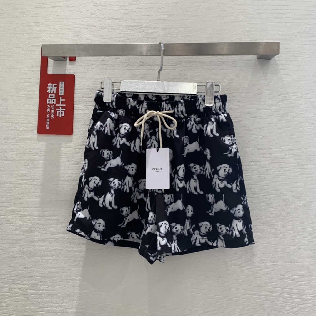 セリーヌパンツメンズスーパーコピー ズボン カジュアルパンツ ショットパンツ 純綿 運動 ランニング カラフル ブラック_1