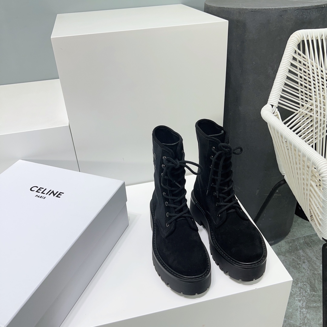セリーヌ CELINE限定 スーパーコピー シューズ ブラック レザー 歩きやすい ブーツ_5