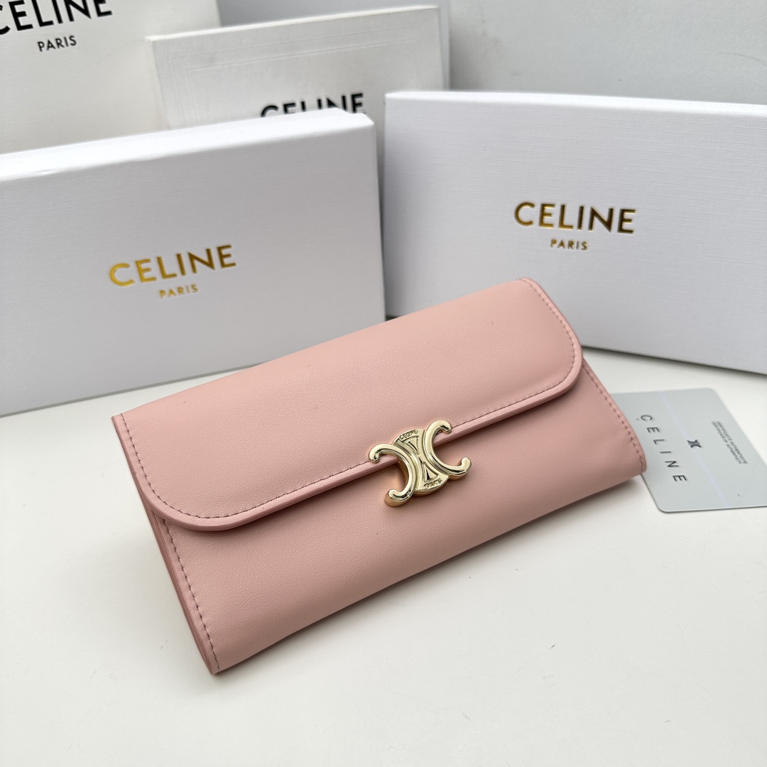 セリーヌバッグ 買取スーパーコピー 財布 ロング 牛革 シンプル 長財布 本革 大容量 薄型 コンパクト ピンク_2