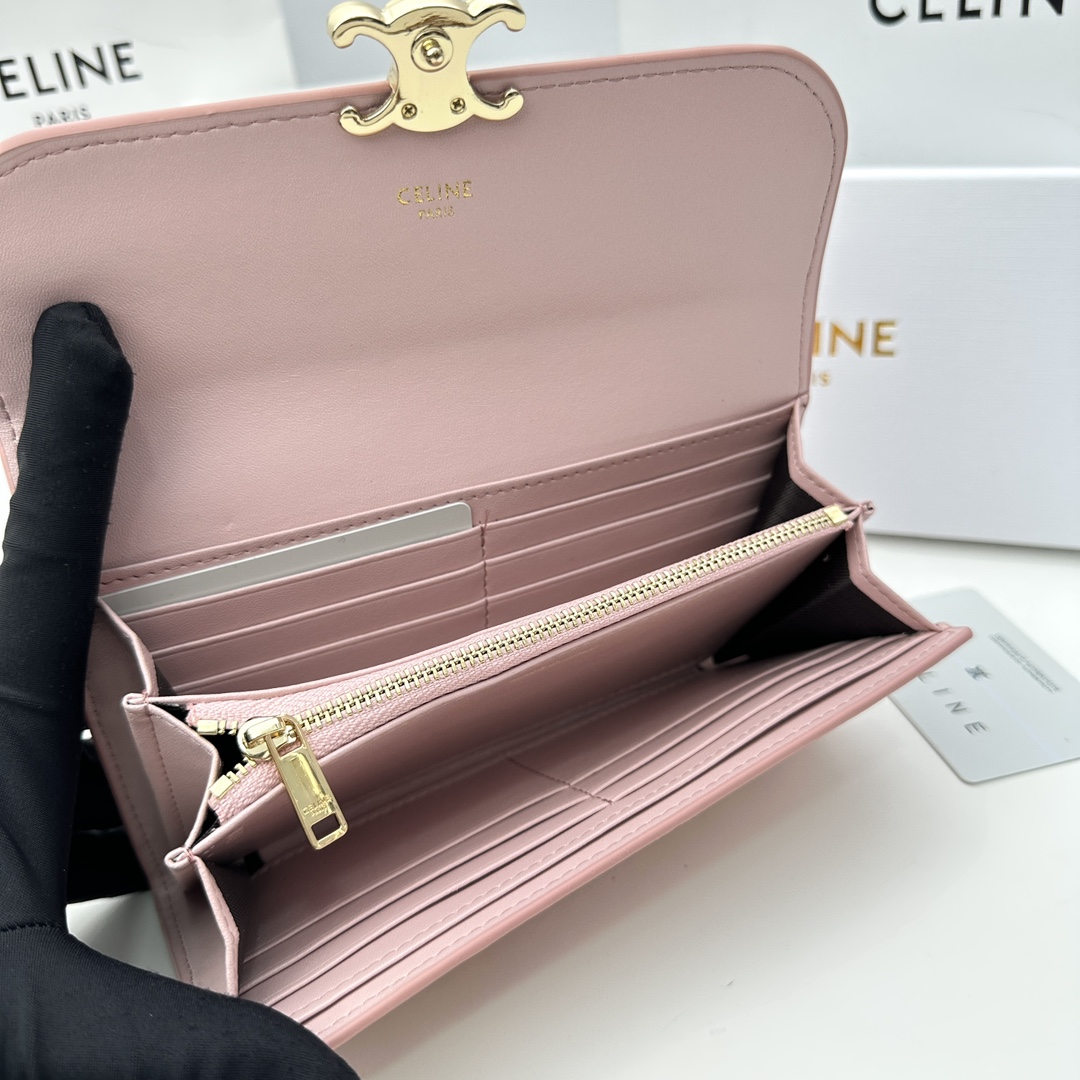 セリーヌバッグ 買取スーパーコピー 財布 ロング 牛革 シンプル 長財布 本革 大容量 薄型 コンパクト ピンク_6