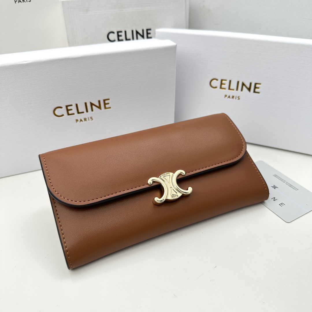 着物 セリーヌバッグ激安通販 財布 ロング 牛革 シンプル 長財布 本革 大容量 薄型 コンパクト ブラウン_2