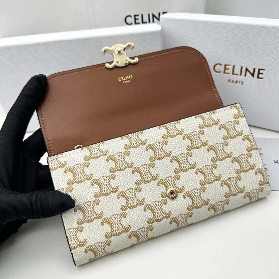 ショルダーバッグ セリーヌバッグＮ級品 財布 ロング 牛革 シンプル 長財布 本革 大容量 薄型 コンパクト 花柄 ホワイト_4