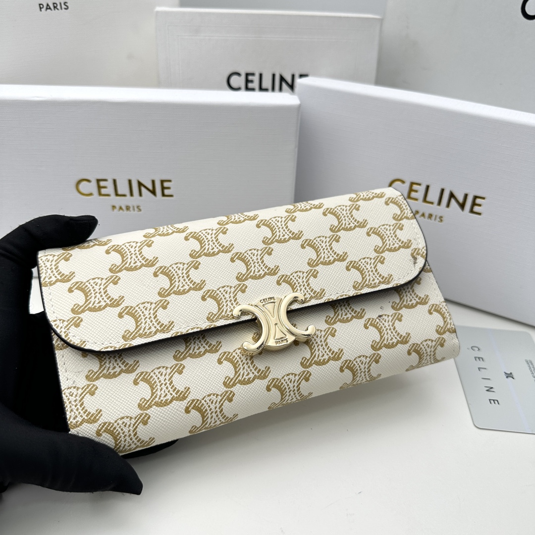 ショルダーバッグ セリーヌバッグＮ級品 財布 ロング 牛革 シンプル 長財布 本革 大容量 薄型 コンパクト 花柄 ホワイト_8