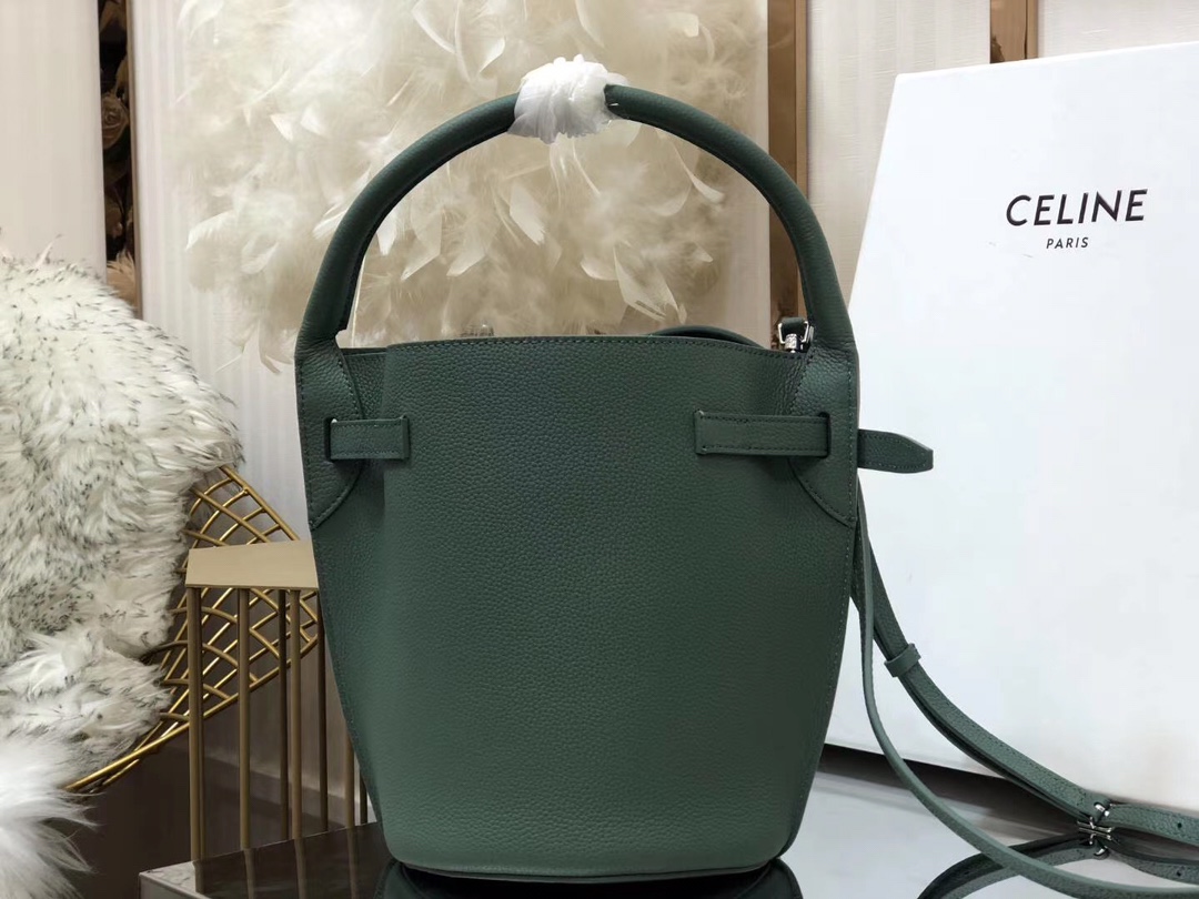 セリーヌバッグメルカリ激安通販 バケットバッグ 牛革 レザー 品質保証 レディース グリーン_7