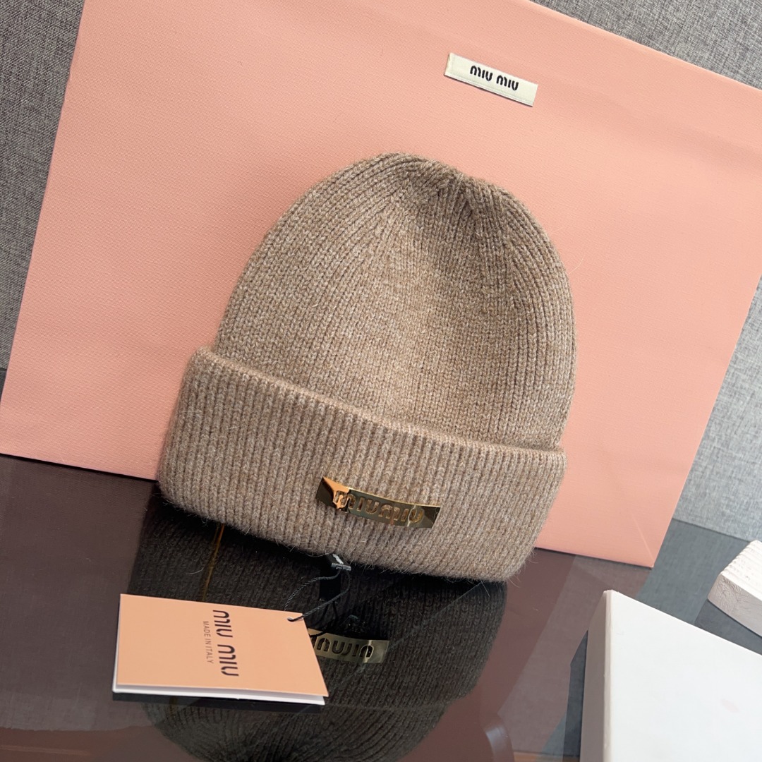ミュウ ラキュー偽物 キャップ ニット帽 ビーニー帽 ニットワッチ 浅め 防寒帽子 冬 ショートワッチキャップ ブラウン_5