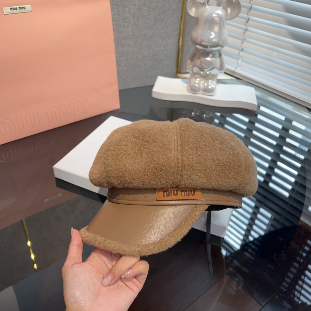 ミュウミュウローファー激安通販 キャップ ハンチング帽子 ハンチング帽 秋冬 帽子 ハンチング ブラウン_2