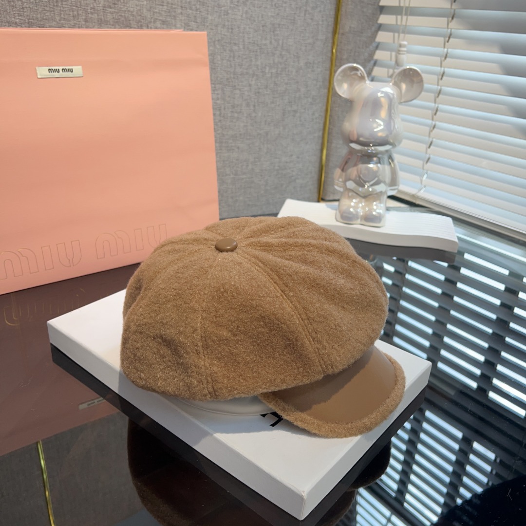 ミュウミュウローファー激安通販 キャップ ハンチング帽子 ハンチング帽 秋冬 帽子 ハンチング ブラウン_3
