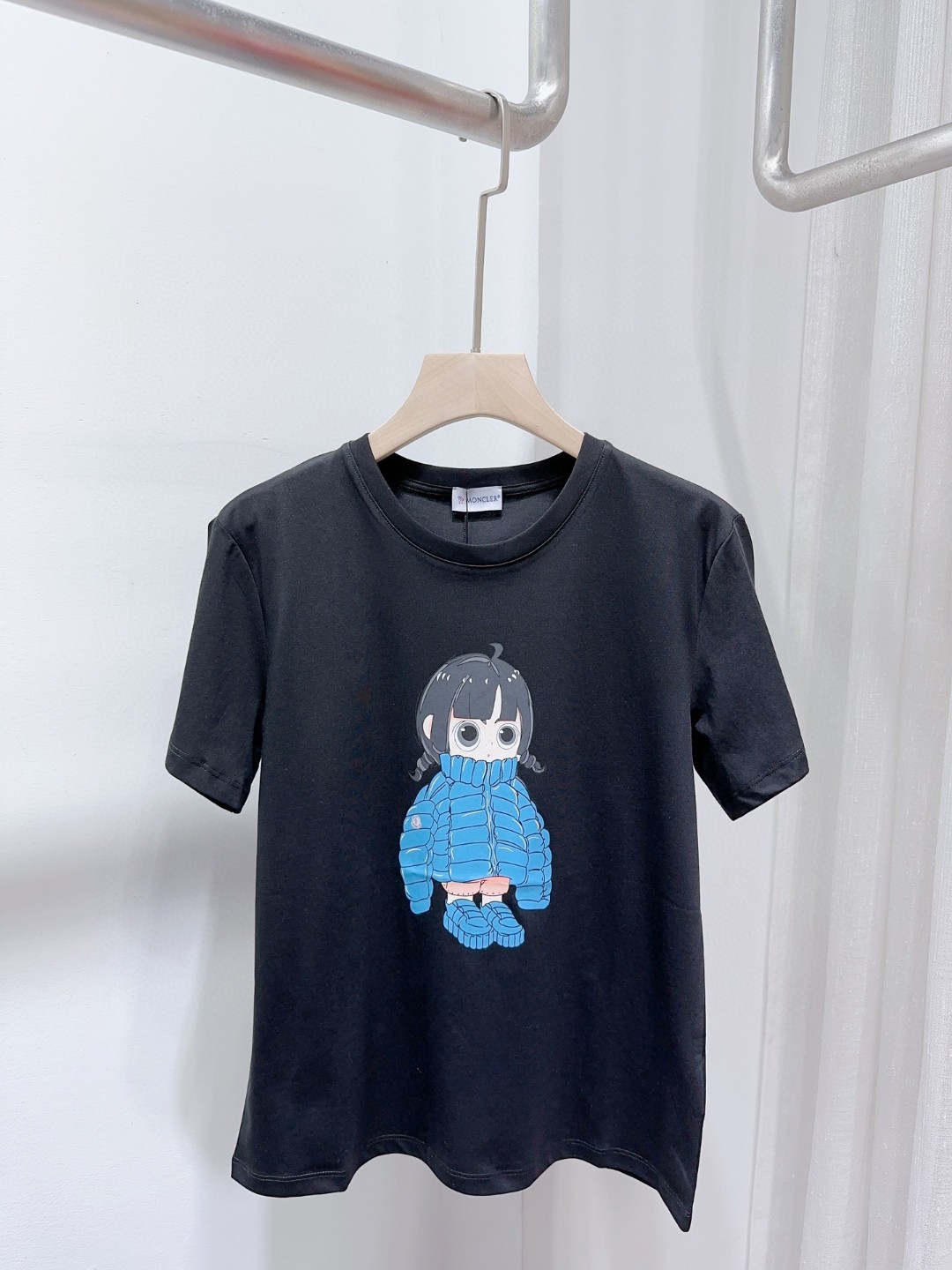 メンズ モンクレールtシャツ激安通販 純綿 トップス 丸首 プリント 半袖 カートゥーンプリント 2色可選 ブラック_2