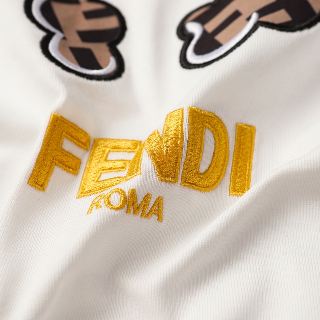 フェンディ 偽物 コピー 半袖 Tシャツ コットン ホワイト 柔らかい 花柄_5