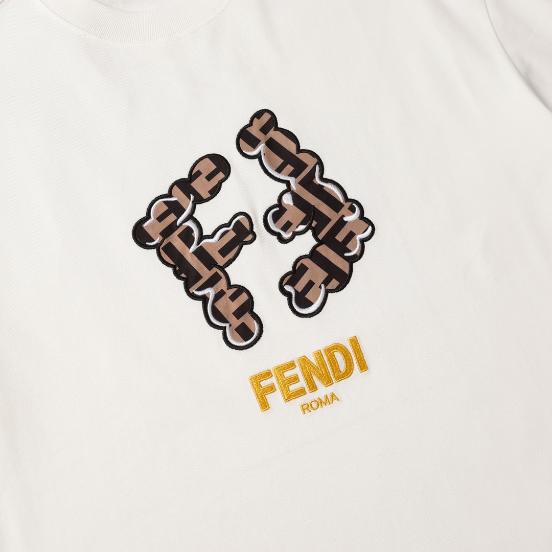 フェンディ 偽物 コピー 半袖 Tシャツ コットン ホワイト 柔らかい 花柄_6