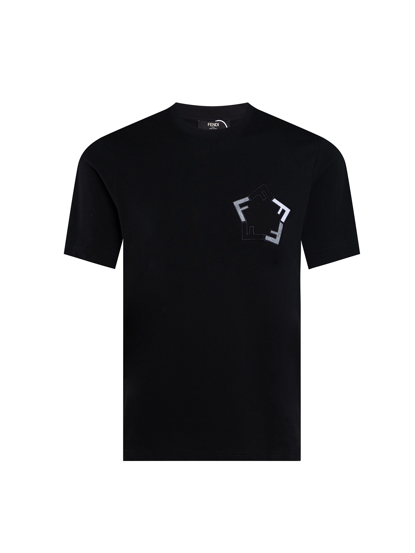 フェンディ 偽物 コピー 半袖 Tシャツ コットン ブラック 柔らかい 花柄_1