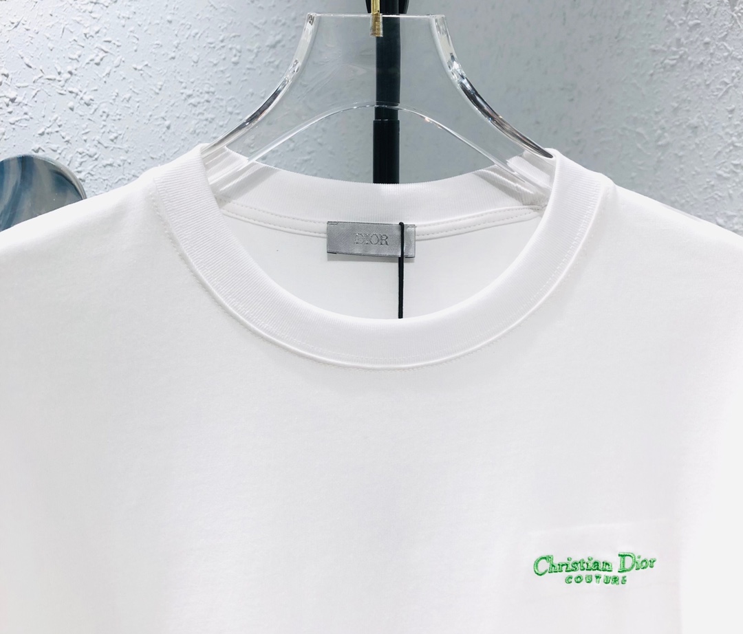 超激レア人気新作 ディオール アトリエ tシャツＮ級品 短袖 トップス 純綿 ロゴ刺繍 夏新品 ゆったり 男女兼用 ホワイト_3