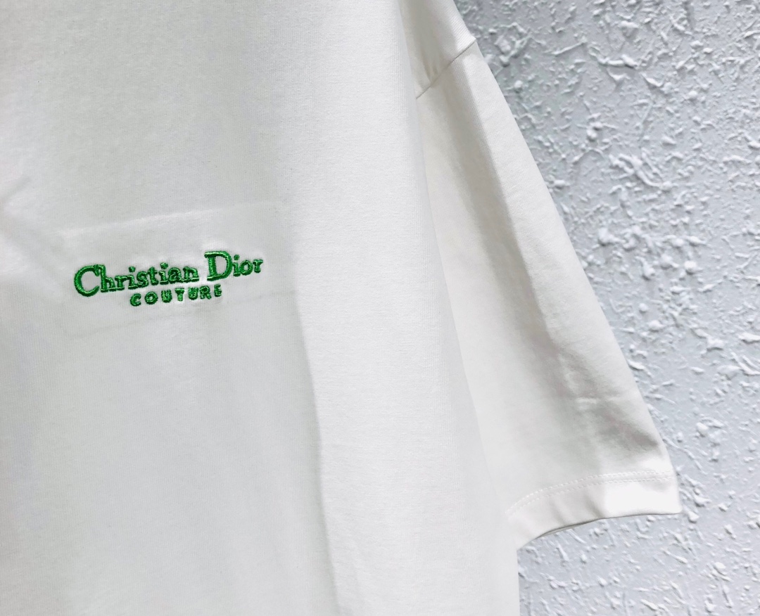 超激レア人気新作 ディオール アトリエ tシャツＮ級品 短袖 トップス 純綿 ロゴ刺繍 夏新品 ゆったり 男女兼用 ホワイト_5