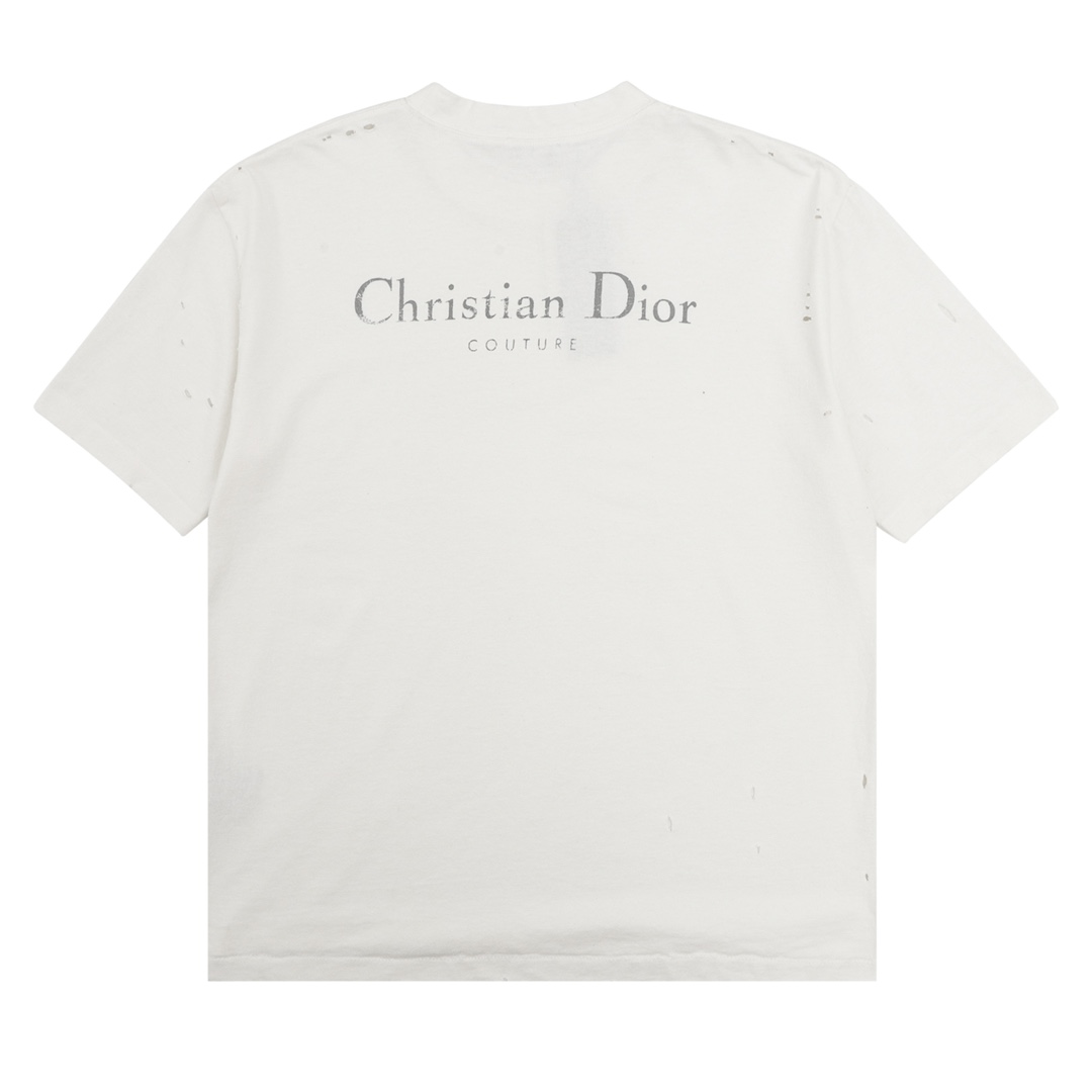 ディオール tシャツ レディーススーパーコピー 短袖 トップス 純綿 シンプル プリント ゆったり 丸首 日常服 ホワイト_2