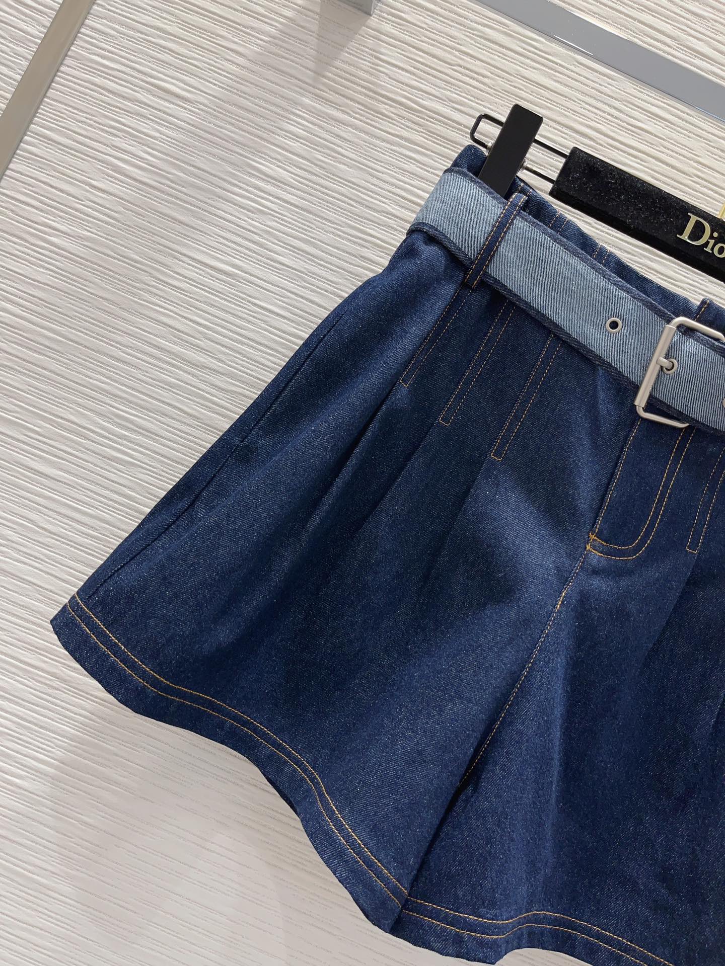 新商品! スカート ヘザーコピー 夏 ズボン ゆったりパンツ デニム  美脚 カジュアルパンツ ブルー_3