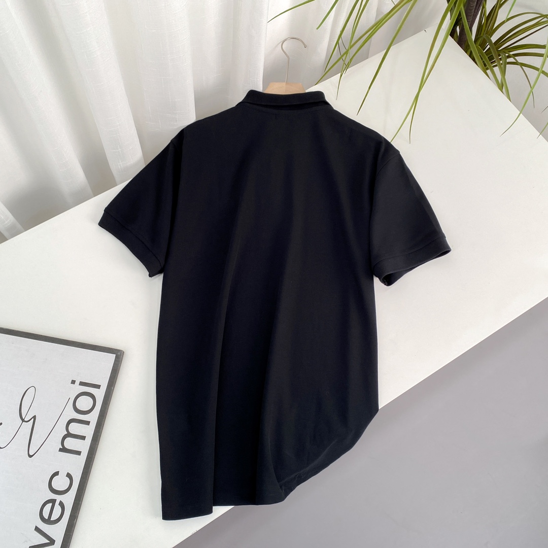 ディオールイメージ偽物 半袖 トップス ポロシャツ シンプル 純綿 夏服 通気性いい 通勤 2色可選_2