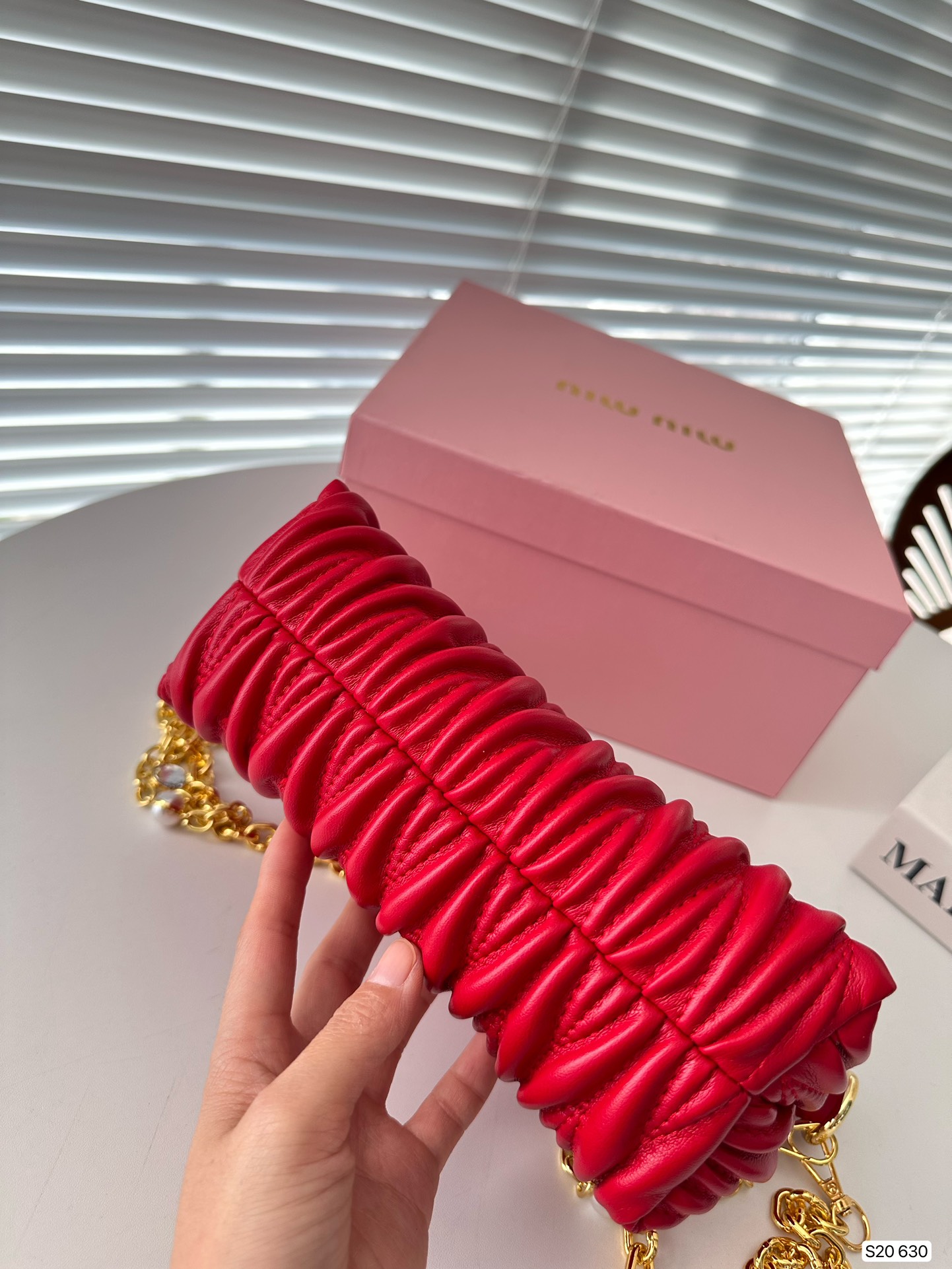 miumiu トート バッグコピー ショルダーバッグ レザー チェーンバッグ ファッション レディース レッド_7