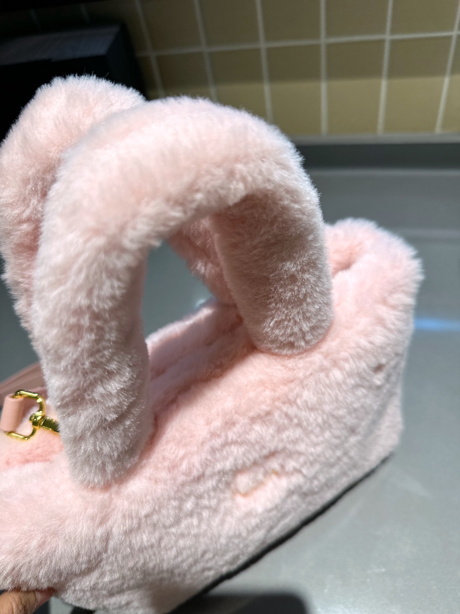 miumiu ハンドバッグ激安通販 可愛い 通勤 持ちバッグ もこもこ 小さめ ミニトート 秋冬 レディース ピンク_5