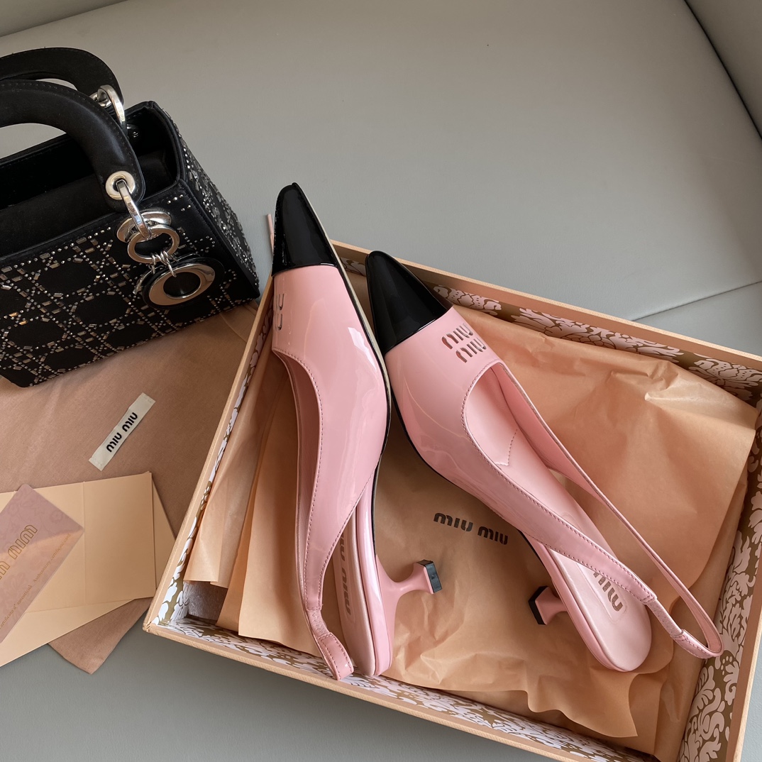 miu miu ミュール激安通販 5.5cmヒール ラウンドトゥ軽量 ハイヒール 歩きやすい パンプス 牛革 レディース ピンク_8
