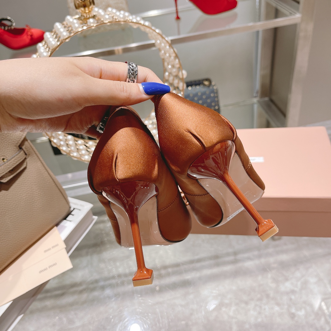 ミュウ ミュウ 靴 痛い偽物 美脚 パンプス レディース 靴 ヒール シューズ フォーマル ピンヒー ブラウン_2