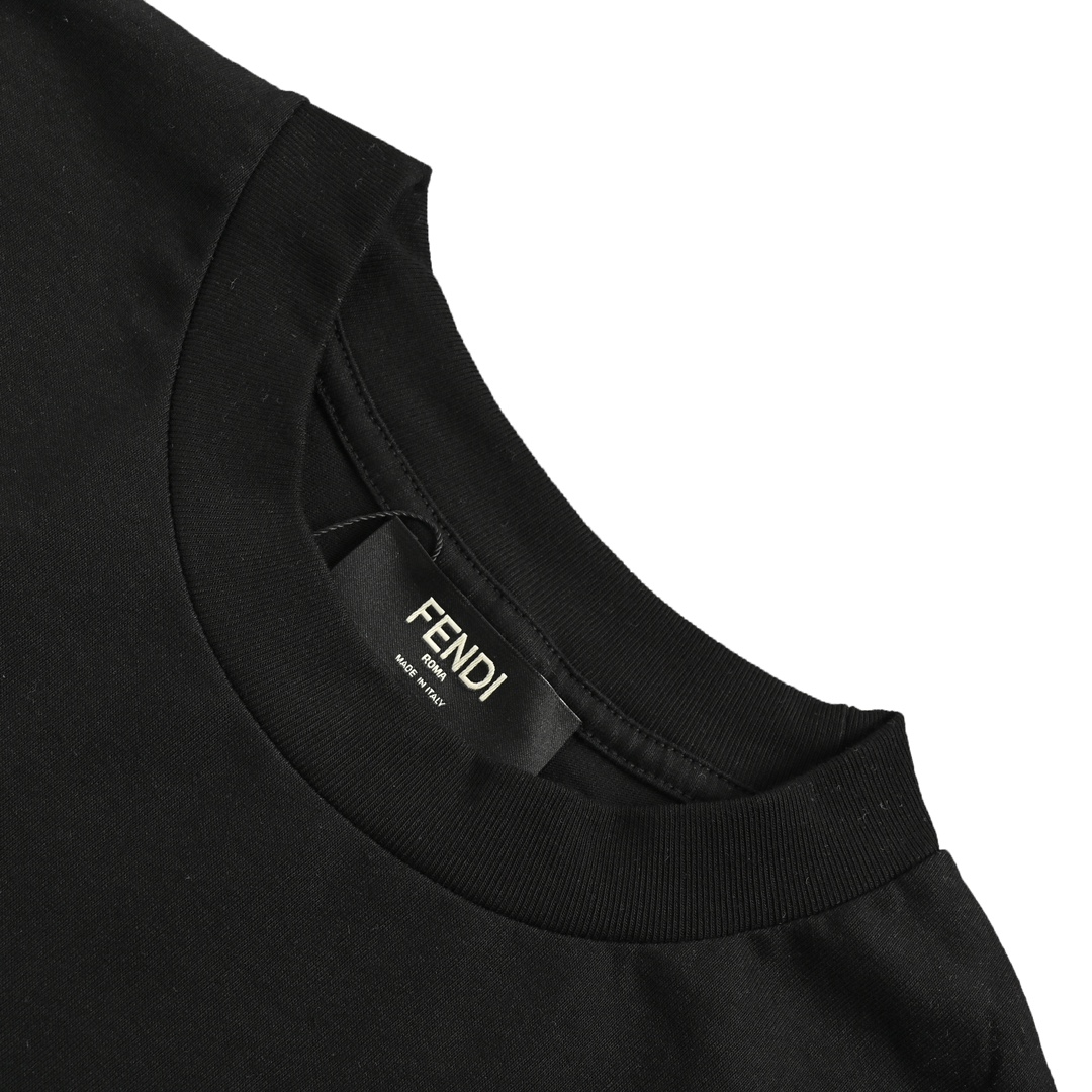フェンディ n級品 コピー 半袖 Tシャツ コットン ブラック 柔らかい 花柄_4