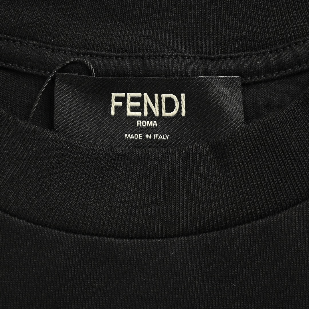 フェンディ n級品 コピー 半袖 Tシャツ コットン ブラック 柔らかい 花柄_5