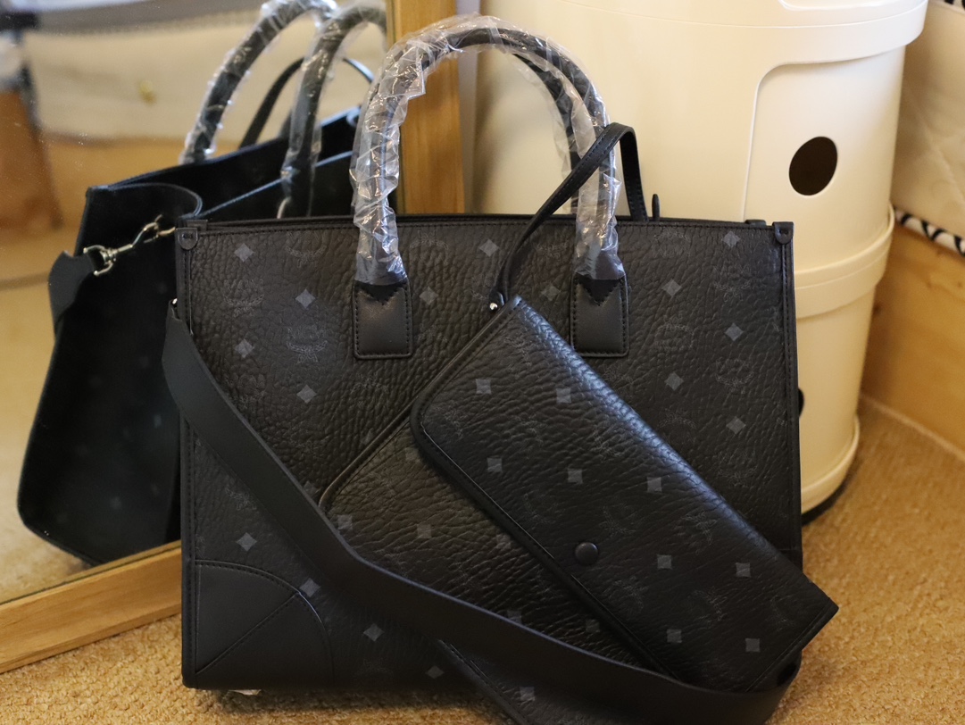 mcm 紫スーパーコピー 大容量 ファッション 持ちバッグ 牛革 通勤 シンプル ブラック_2