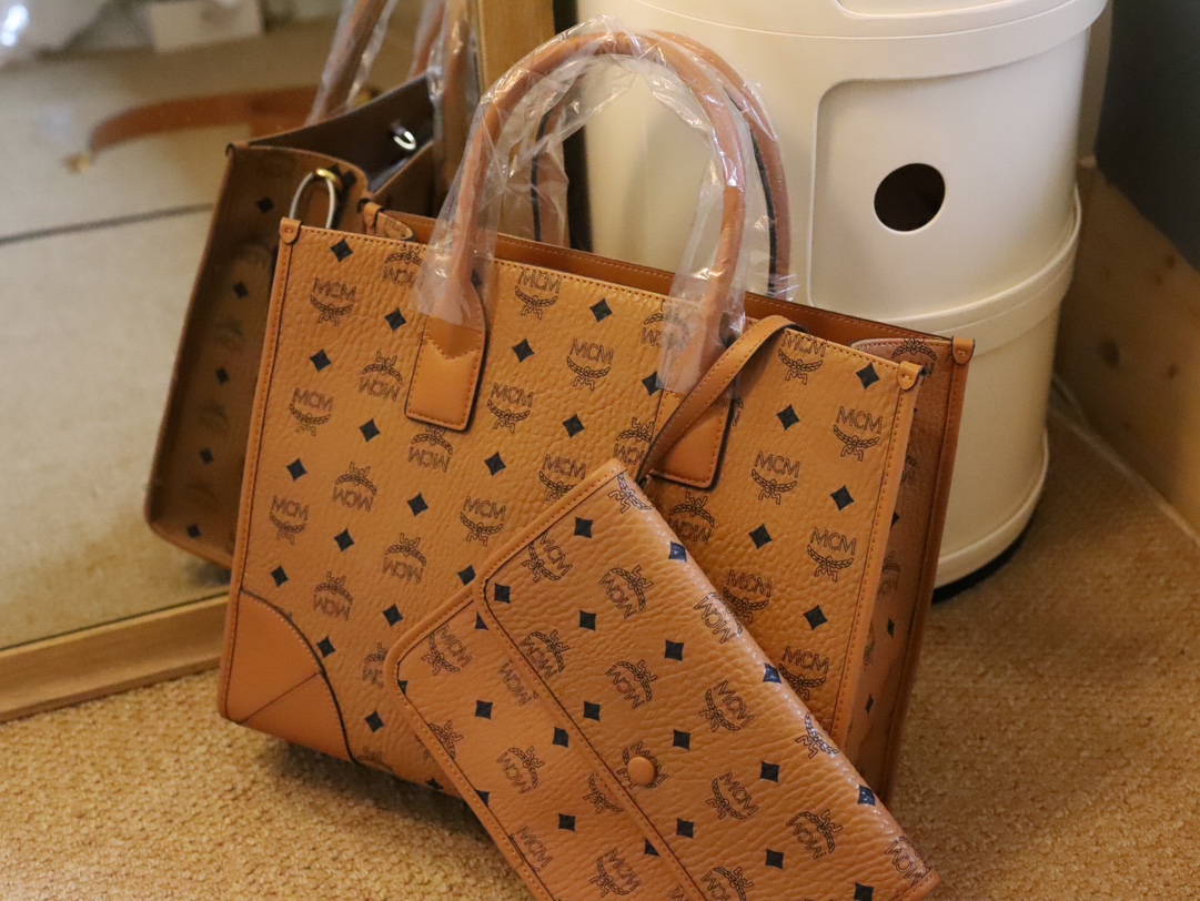 数量限定爆買い mcm バッグ ヤフオク激安通販 大容量 ファッション 持ちバッグ 牛革 通勤 シンプル ブラウン_4