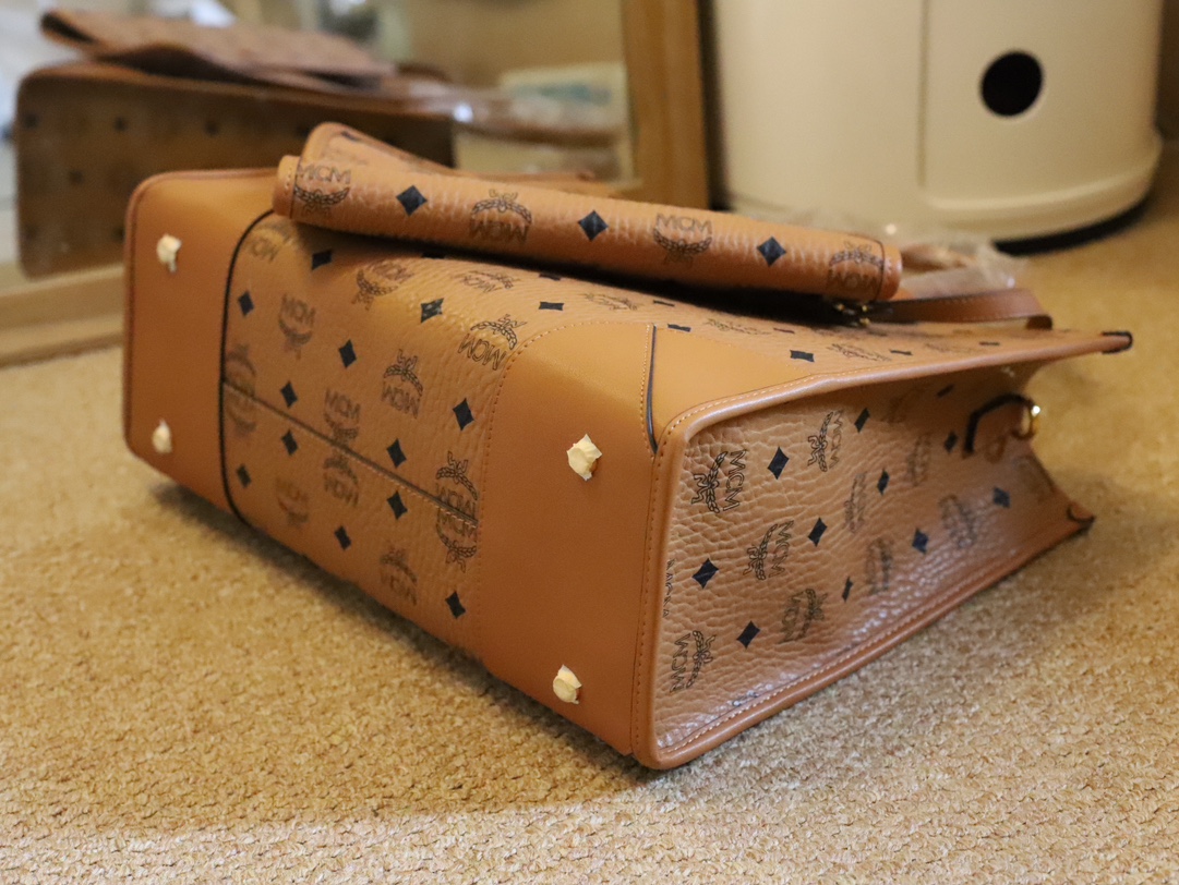 数量限定爆買い mcm バッグ ヤフオク激安通販 大容量 ファッション 持ちバッグ 牛革 通勤 シンプル ブラウン_5