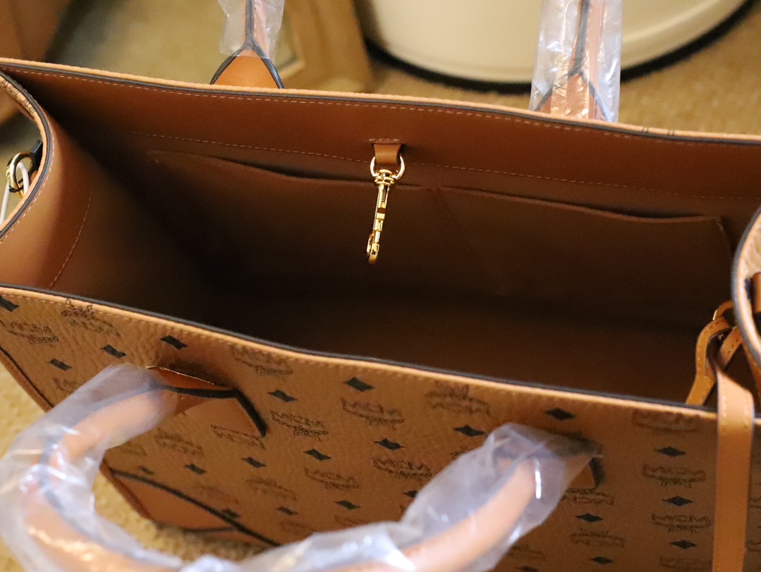 数量限定爆買い mcm バッグ ヤフオク激安通販 大容量 ファッション 持ちバッグ 牛革 通勤 シンプル ブラウン_8