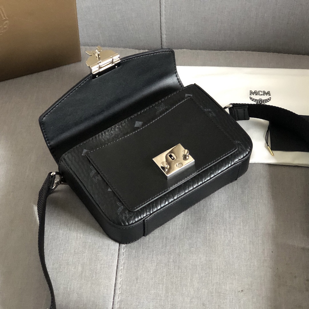 MCM 8 バッグＮ級品 斜めバッグ 牛革 調整可 肩掛け シンプル レザー レディース 通勤 ブラック_5