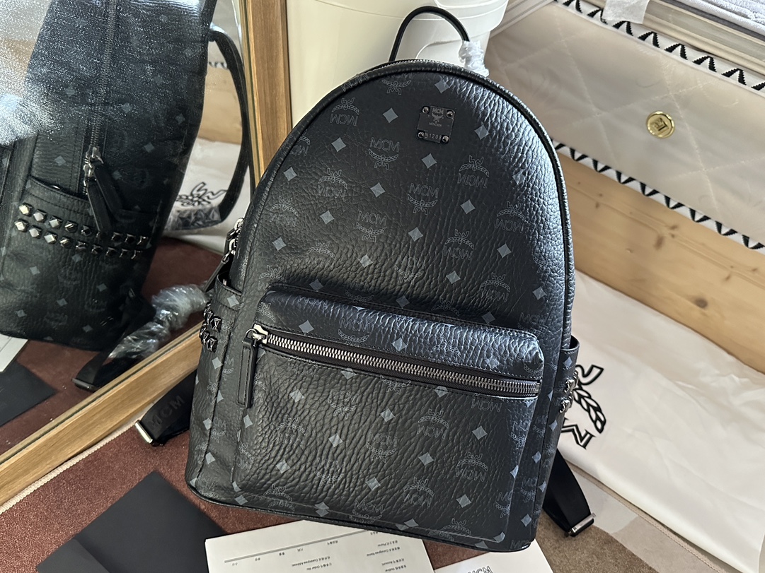 mcm トート偽物 バックバッグ 牛革 カジュアル 旅行 レザー 大人気 ファッション ブラック_3