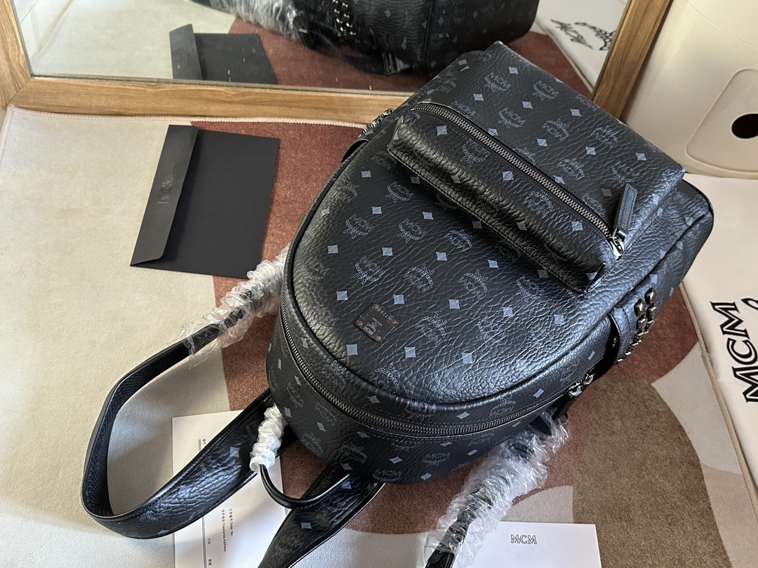 mcm トート偽物 バックバッグ 牛革 カジュアル 旅行 レザー 大人気 ファッション ブラック_5