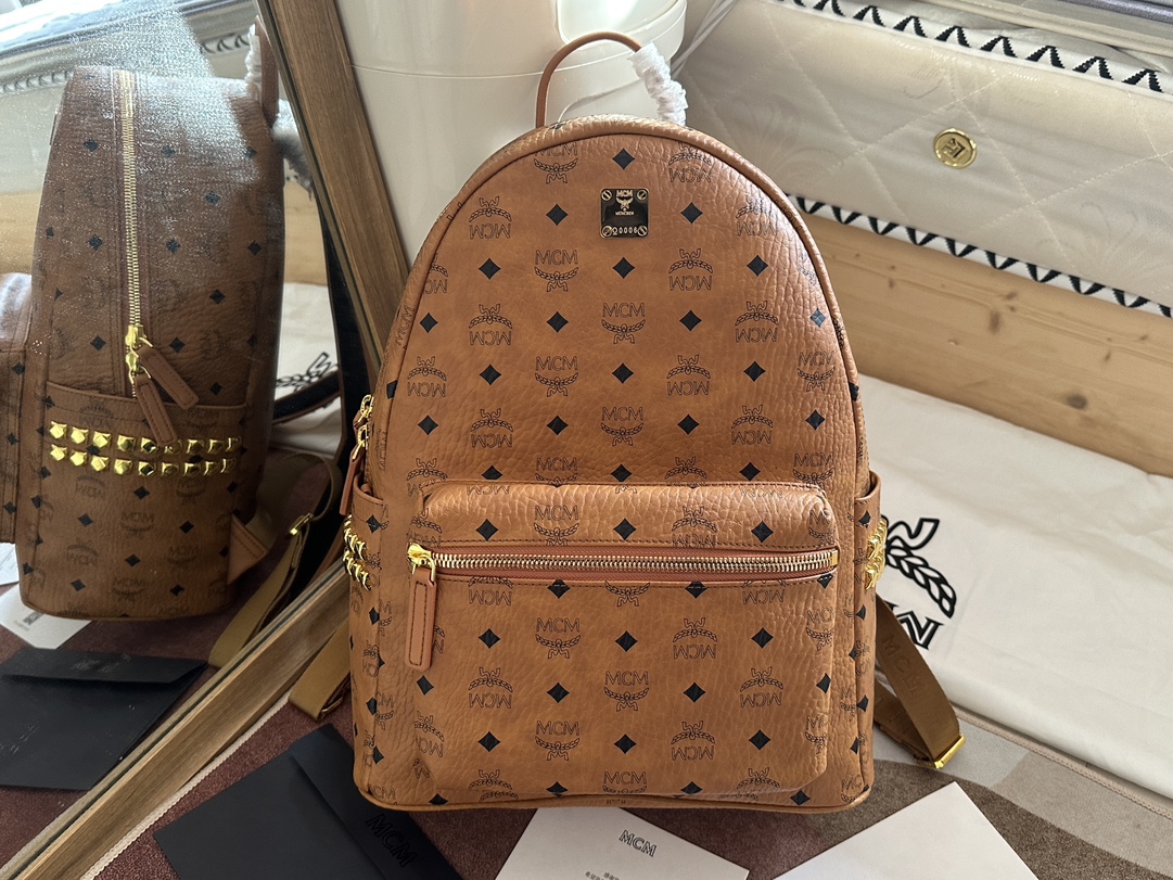 mcm バッグ 値段Ｎ級品 バックバッグ 牛革 カジュアル 旅行 レザー 大人気 ファッション ブラウン_1
