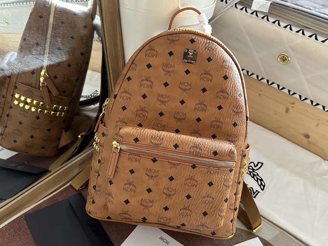 mcm バッグ 値段Ｎ級品 バックバッグ 牛革 カジュアル 旅行 レザー 大人気 ファッション ブラウン_2