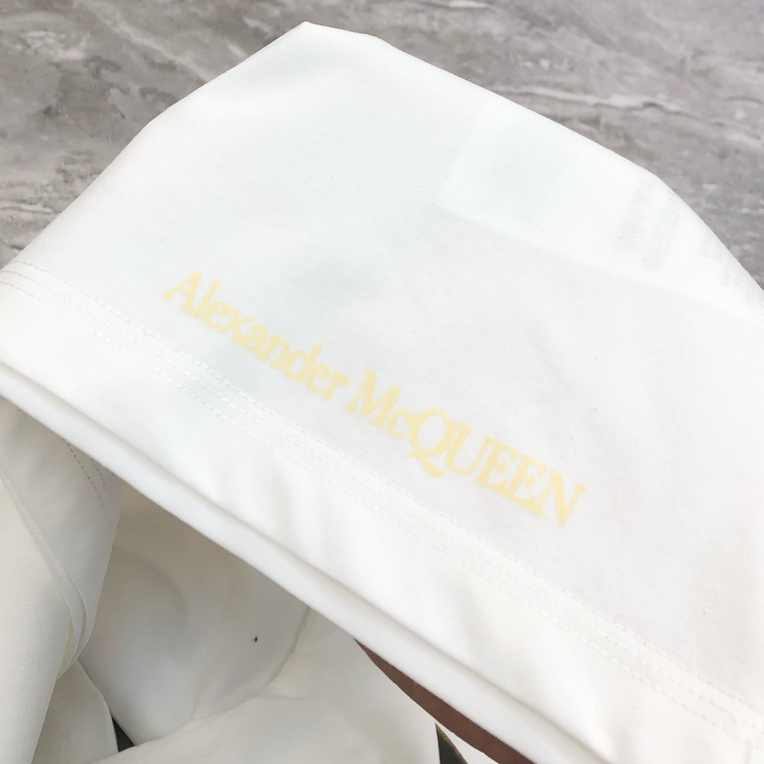 アレキサンダーマックイーン tシャツ レディーススーパーコピー トップス 半袖 髑髏プリント 純綿 ゆったり メンズ ホワイト_6