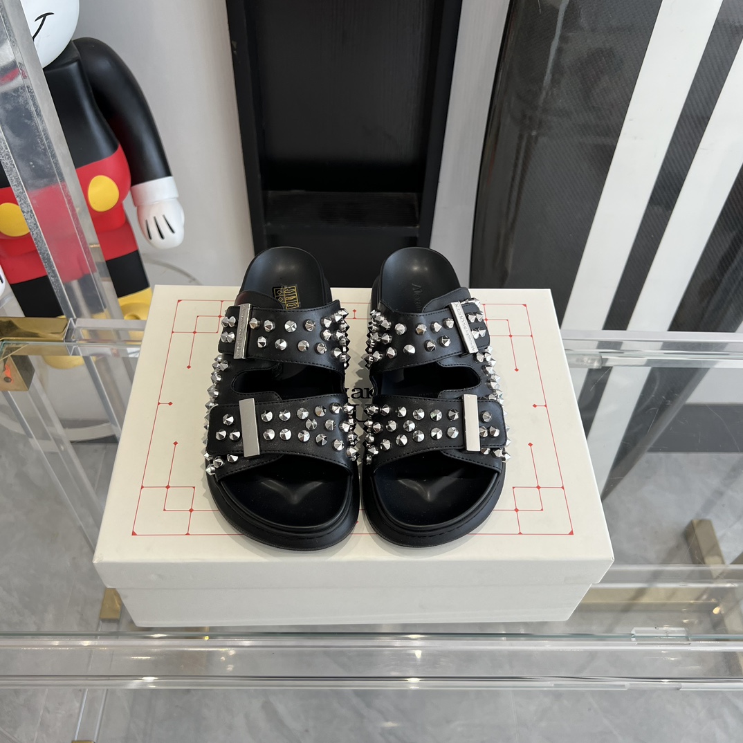 McQueen アレキサンダーマックイーン靴Ｎ級品 サンダル スリッパ シンプル 夏シューズ ブラック_1