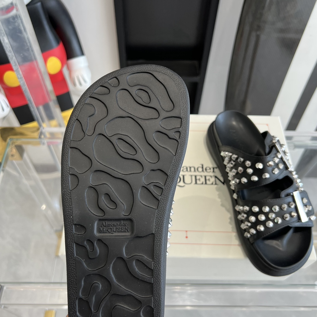 McQueen アレキサンダーマックイーン靴Ｎ級品 サンダル スリッパ シンプル 夏シューズ ブラック_6