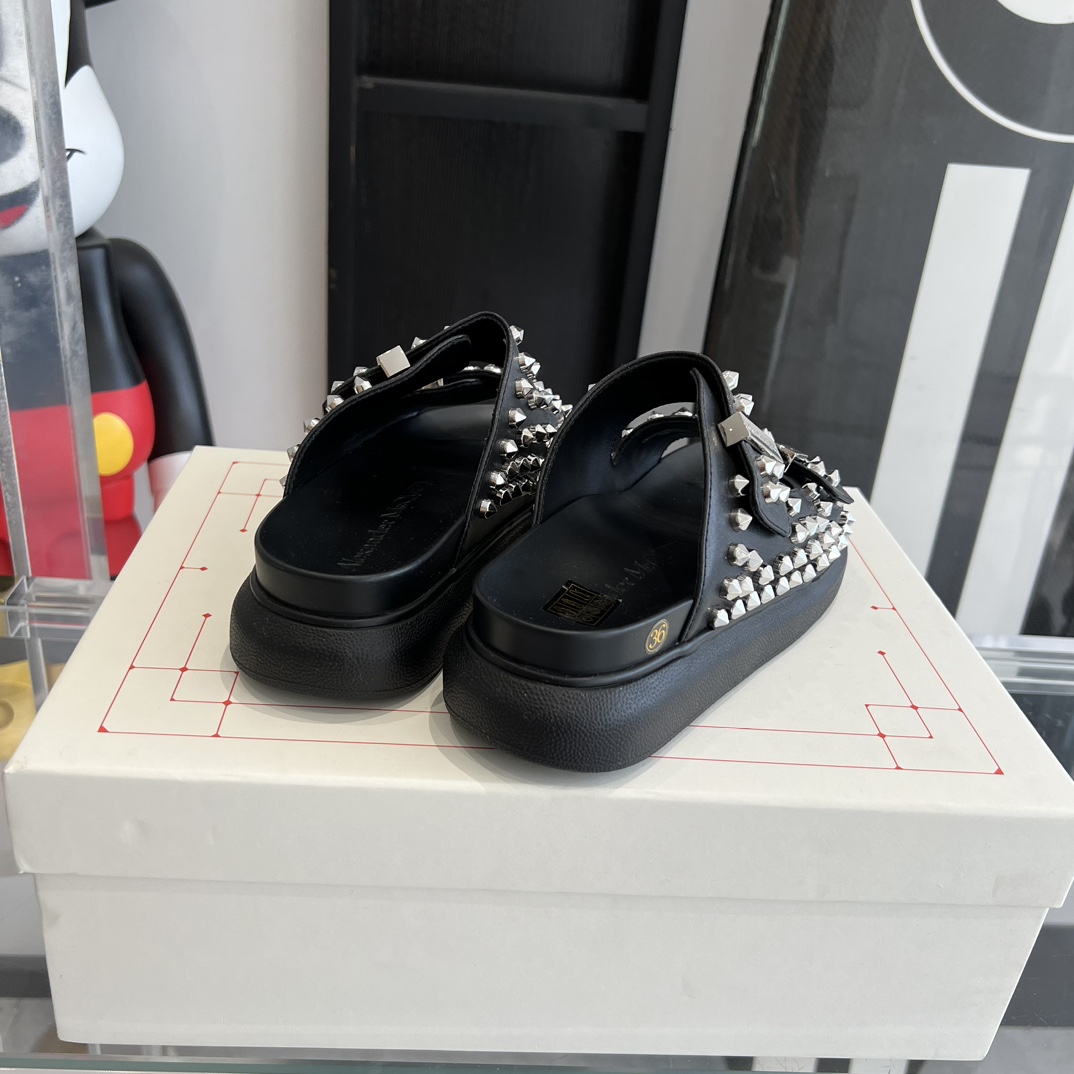 McQueen アレキサンダーマックイーン靴Ｎ級品 サンダル スリッパ シンプル 夏シューズ ブラック_9