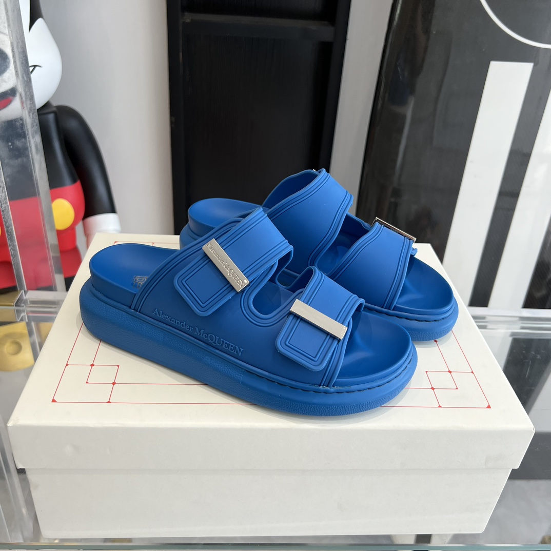 McQueen 魅せる 靴 アレクサンダースーパーコピー サンダル スリッパ シンプル 夏シューズ ブルー_3