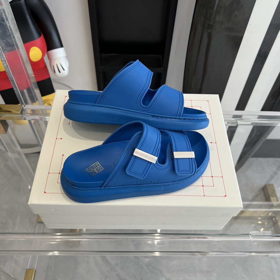 McQueen 魅せる 靴 アレクサンダースーパーコピー サンダル スリッパ シンプル 夏シューズ ブルー_6