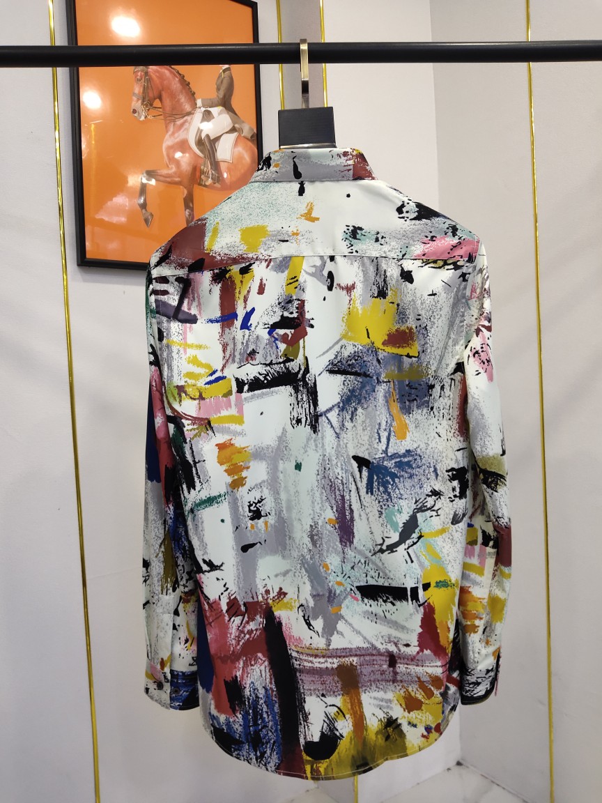 McQueen アレキサンダーマックイーン トレーナーコピー 長袖 春 メンズシャツ トップス カラフル プリント ビジネス ホワイト_8