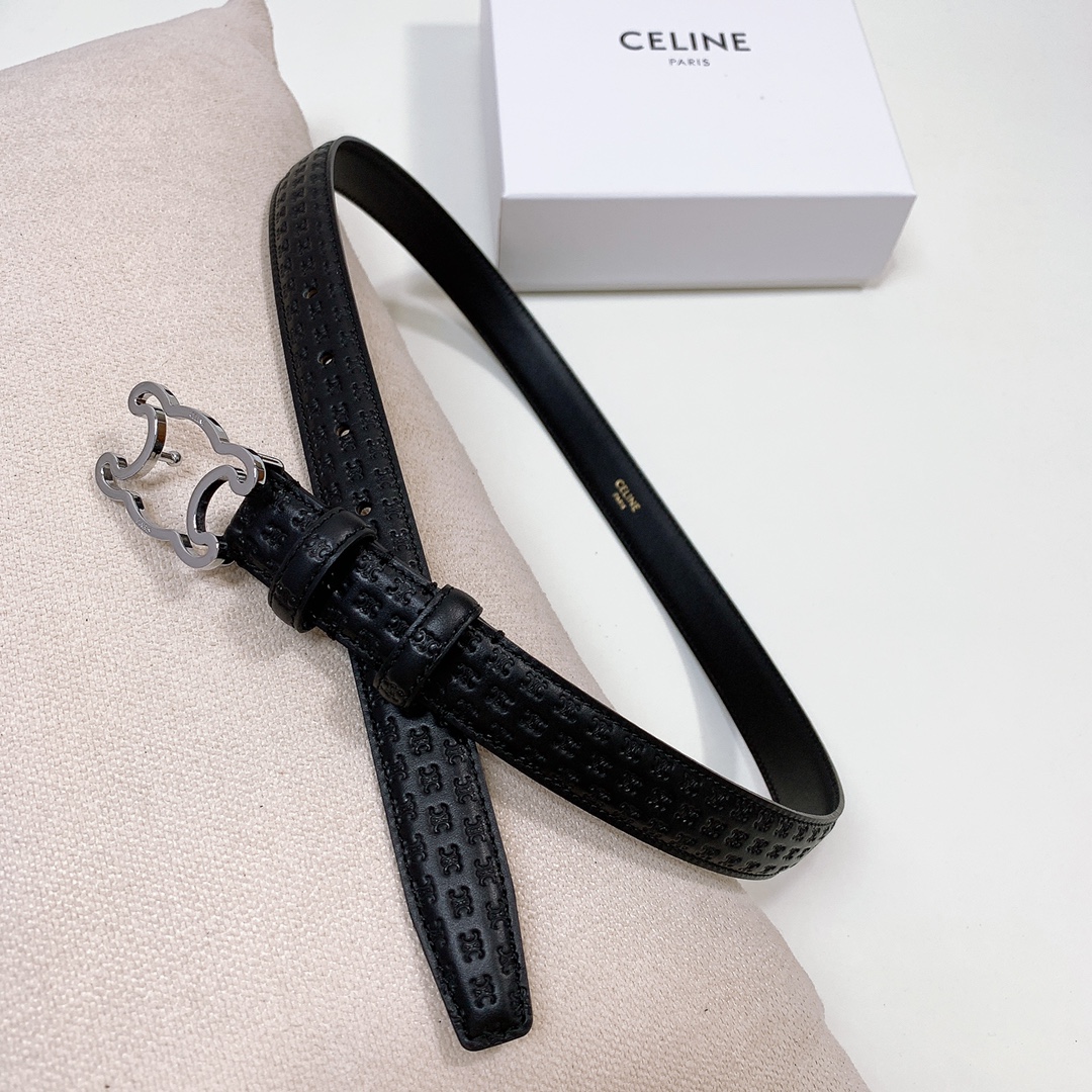 ベルトセリーヌ激安通販 おしゃれ 女性用 細いベルト ビジネス 幅2.5㎝ レディース シルバーバックル 人気定番 ブラック_4